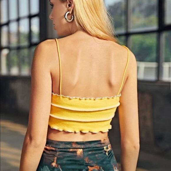 Yellow Camisole Crop Top - Picture 2 of 5